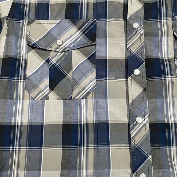 Coevals Club Short Sleeve Plaid Pear Snap Buttons Western Shirt - Picture 6 of 9